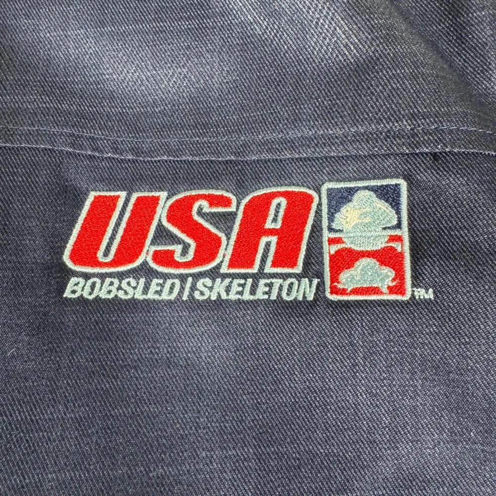 Under Armour Jacket Mens Medium Navy USA Bobsled Skeleton ColdGear Hood
